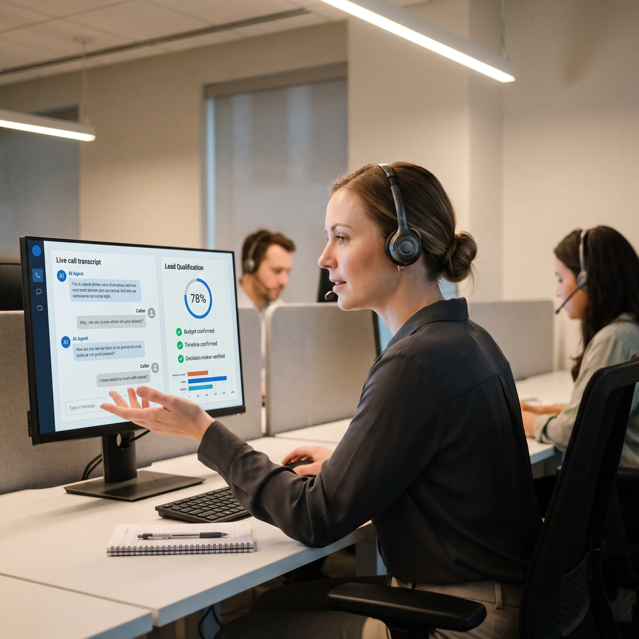 AI phone assistant handling a business call