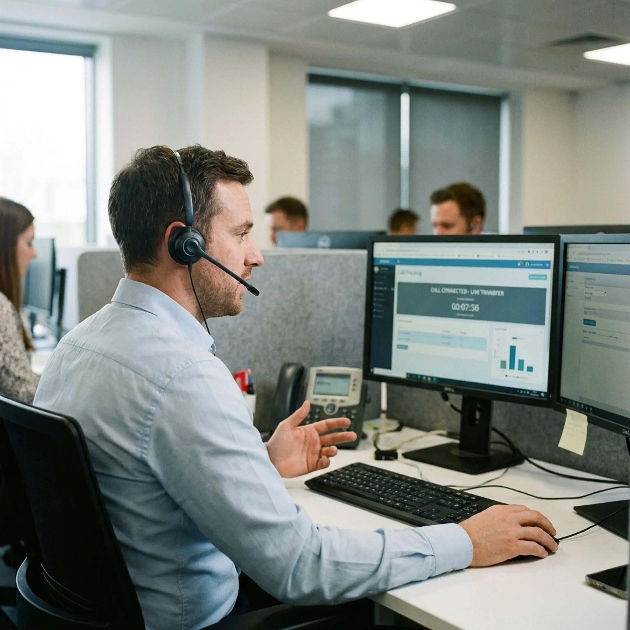 Qualified consumer connected with an advertiser call center representative