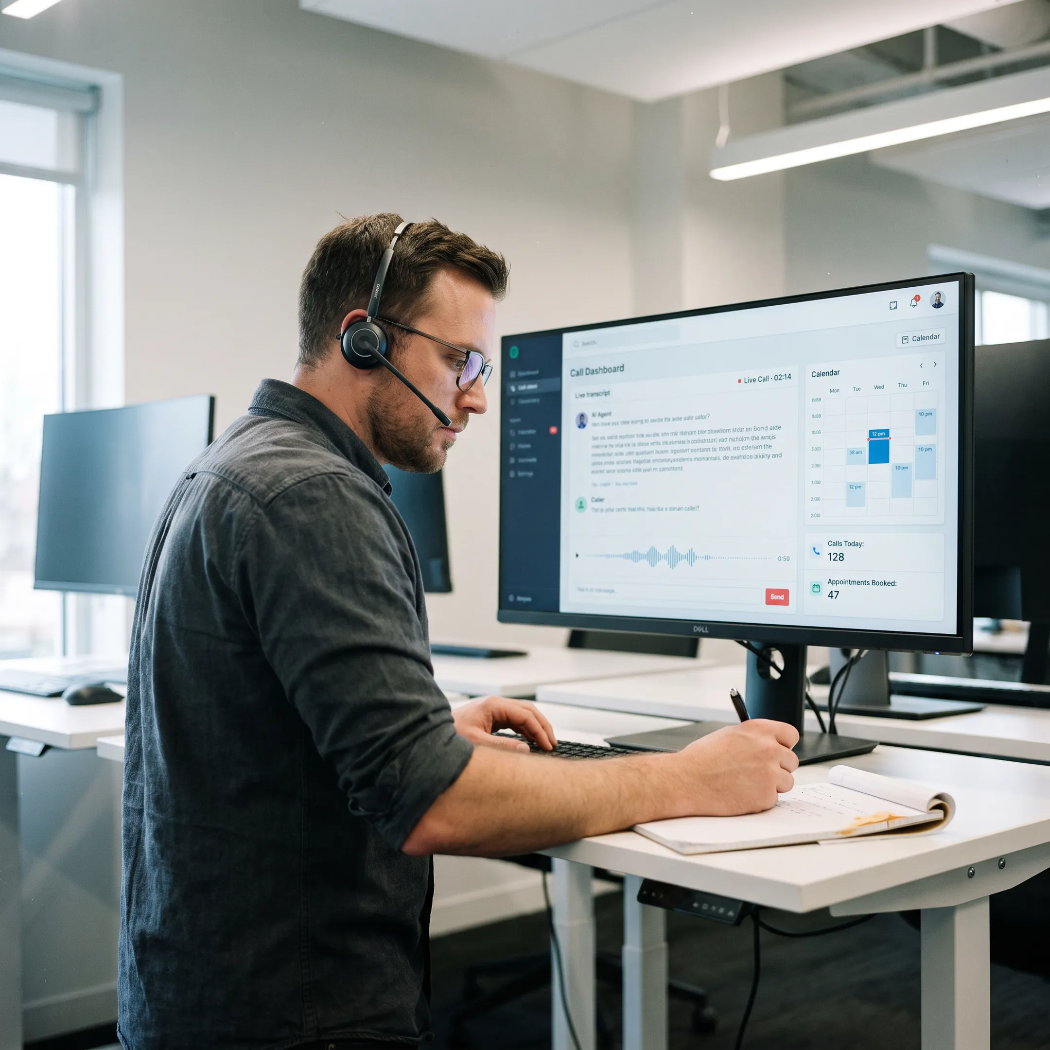 AI voice agent helping a prospect schedule an appointment by phone