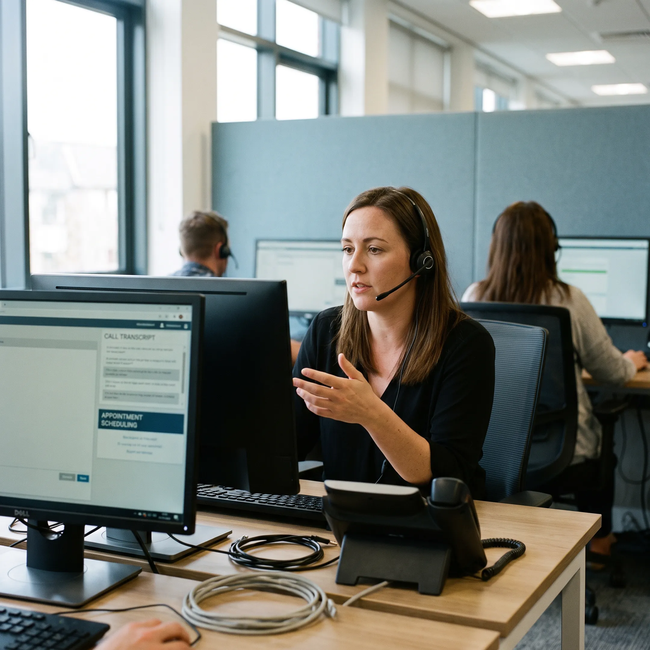 AI voice agent assisting a call center representative with customer conversations