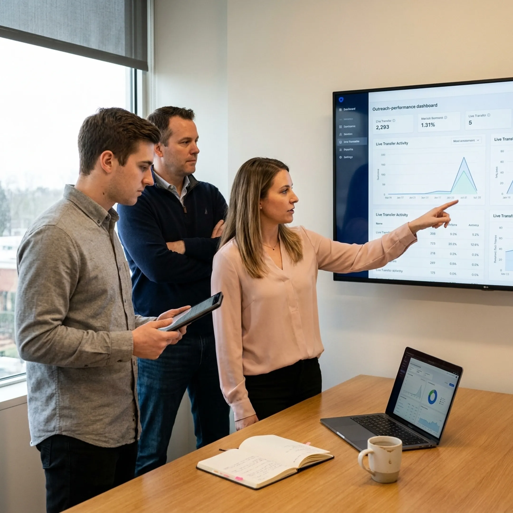 AI sales outreach dashboard showing qualified leads and scheduled appointments