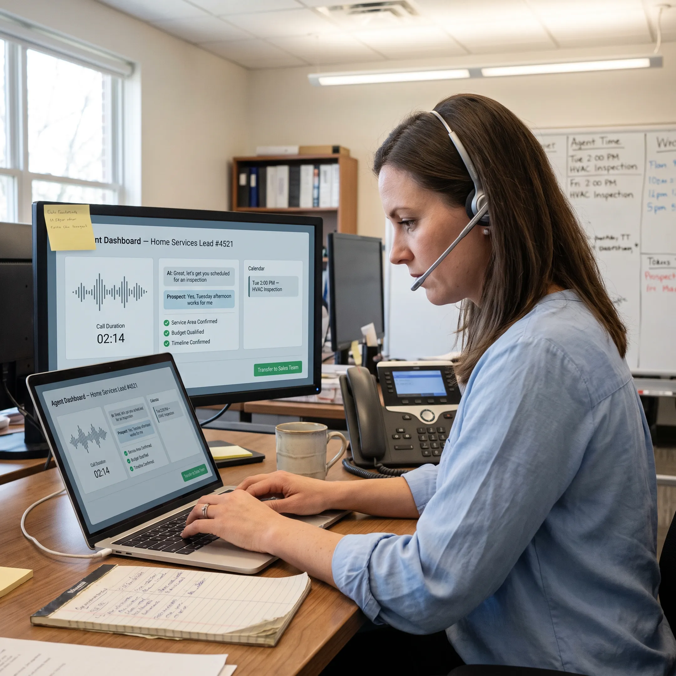 AI agent helping qualify a home service customer lead
