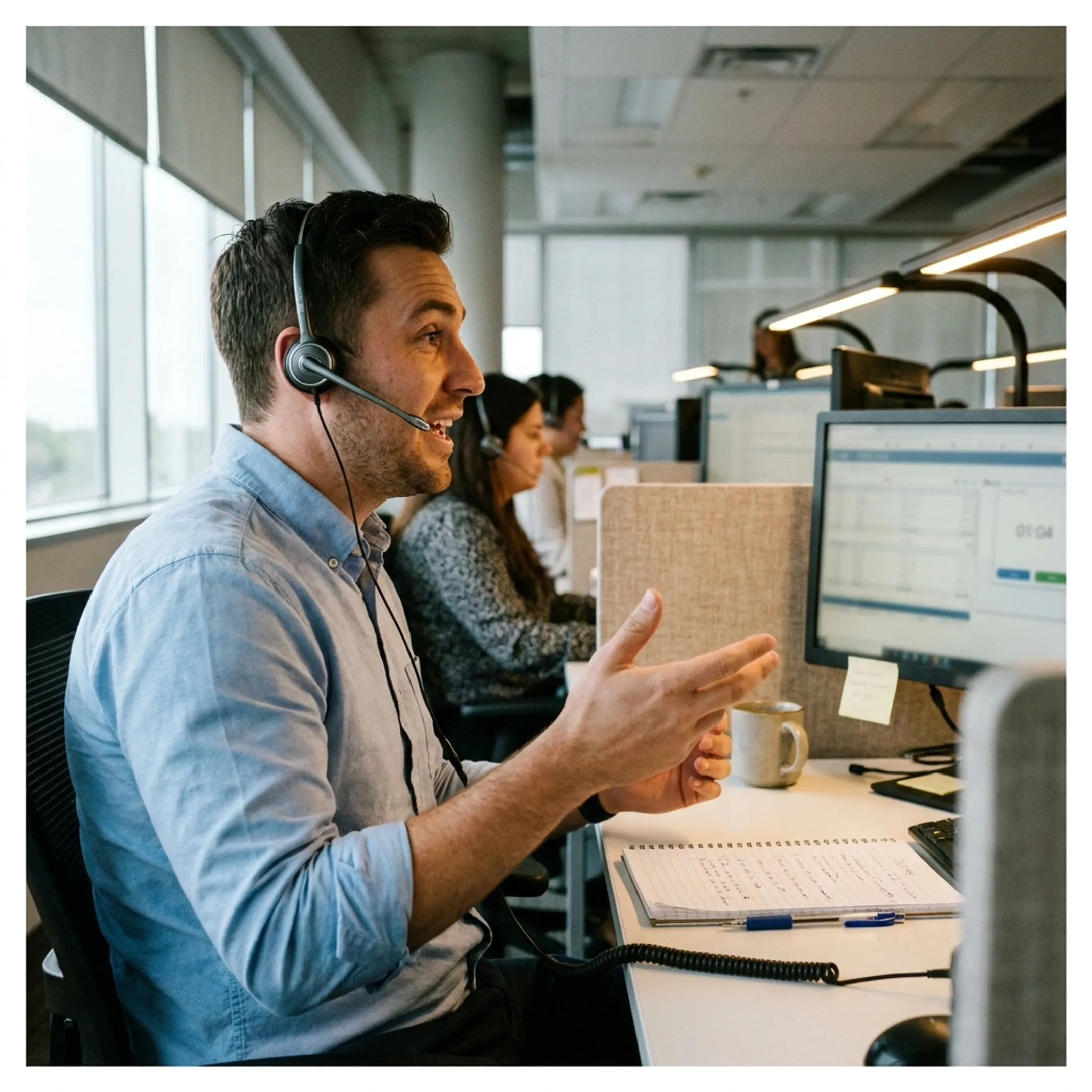 Sales team receiving a live credit repair lead transfer