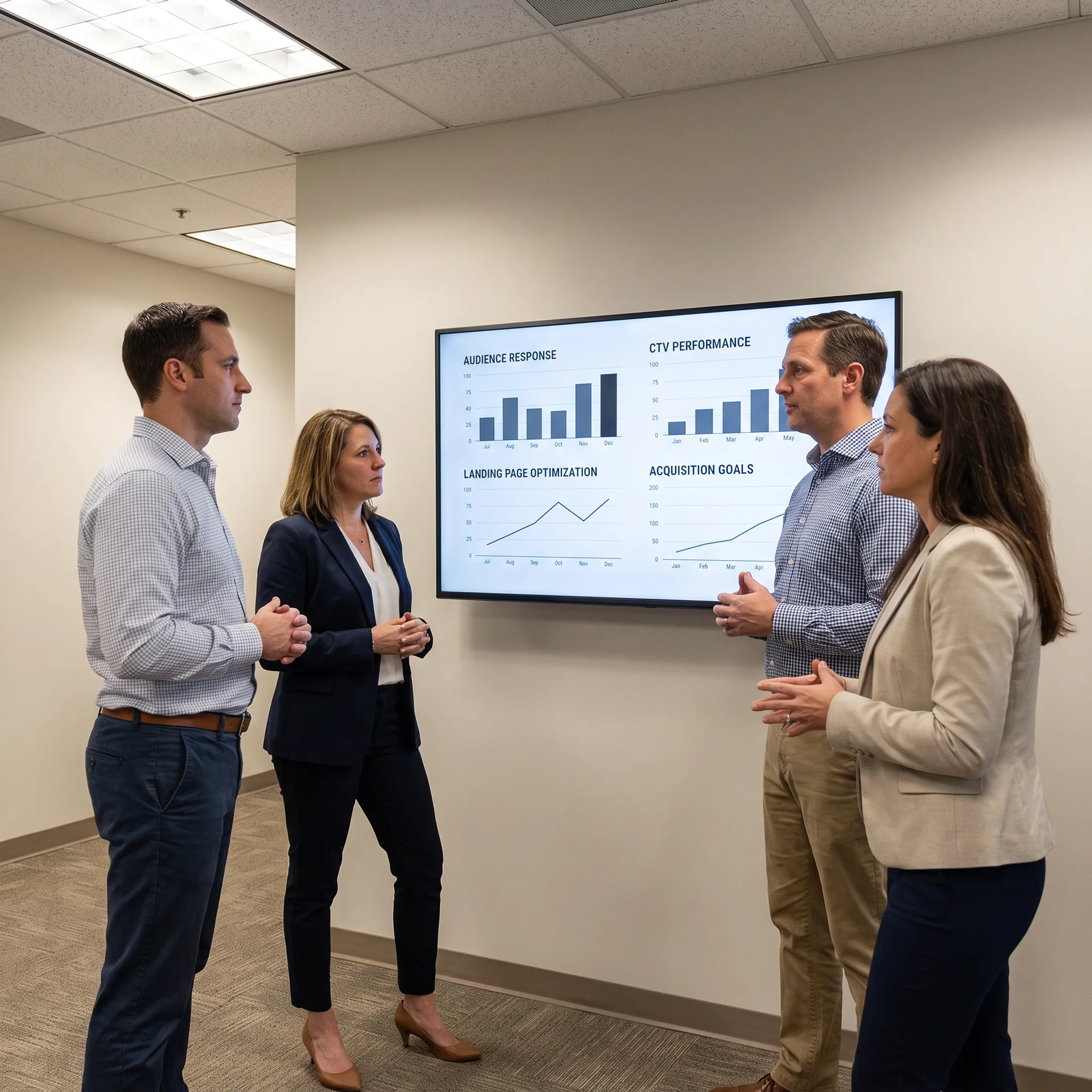 Performance marketing team planning a measurable CTV advertising campaign