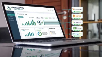 Medical billing dashboard showing integration with major EHR platforms
