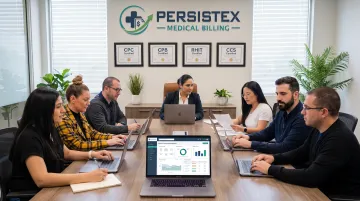 Persistex Medical Billing certified account team reviewing client claims dashboard