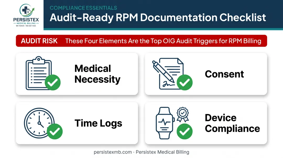 RPM documentation checklist for medical necessity consent time logs