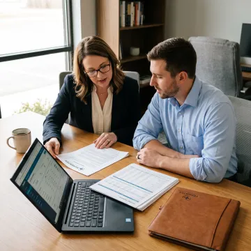 Healthcare professional reviewing a medical billing agreement