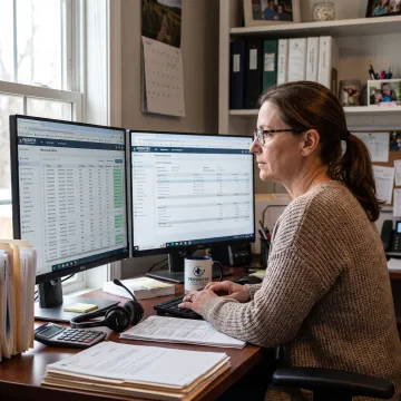 Behavioral health billing specialist reviewing claims