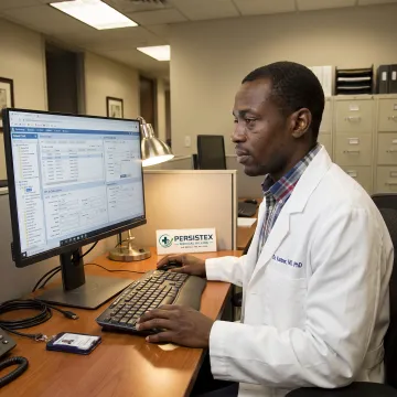 Certified medical coder reviewing patient documentation