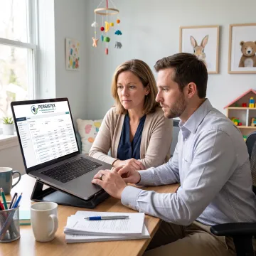 Pediatric practice team reviewing billing information