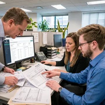 Behavioral health billing team reviewing revenue reports