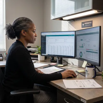 Medical billing specialist reviewing claims