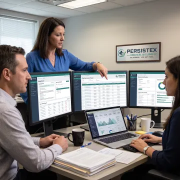 Medical billing team coordinating claims workflow
