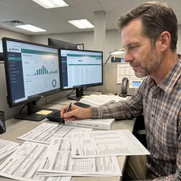 Billing specialist reviewing chiropractic claims