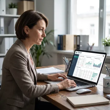 Billing professional analyzing claims performance