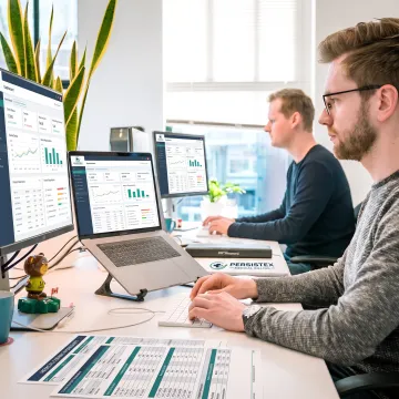 Billing team analyzing healthcare revenue data