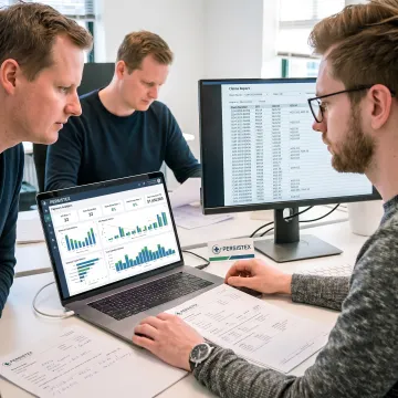 Billing team reviewing healthcare revenue reports