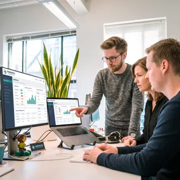 Billing team reviewing healthcare revenue reports