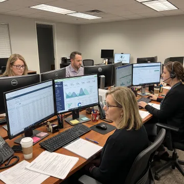 Healthcare revenue cycle team reviewing billing performance