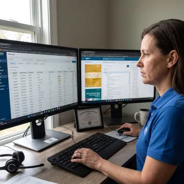 Certified medical coder reviewing patient documentation