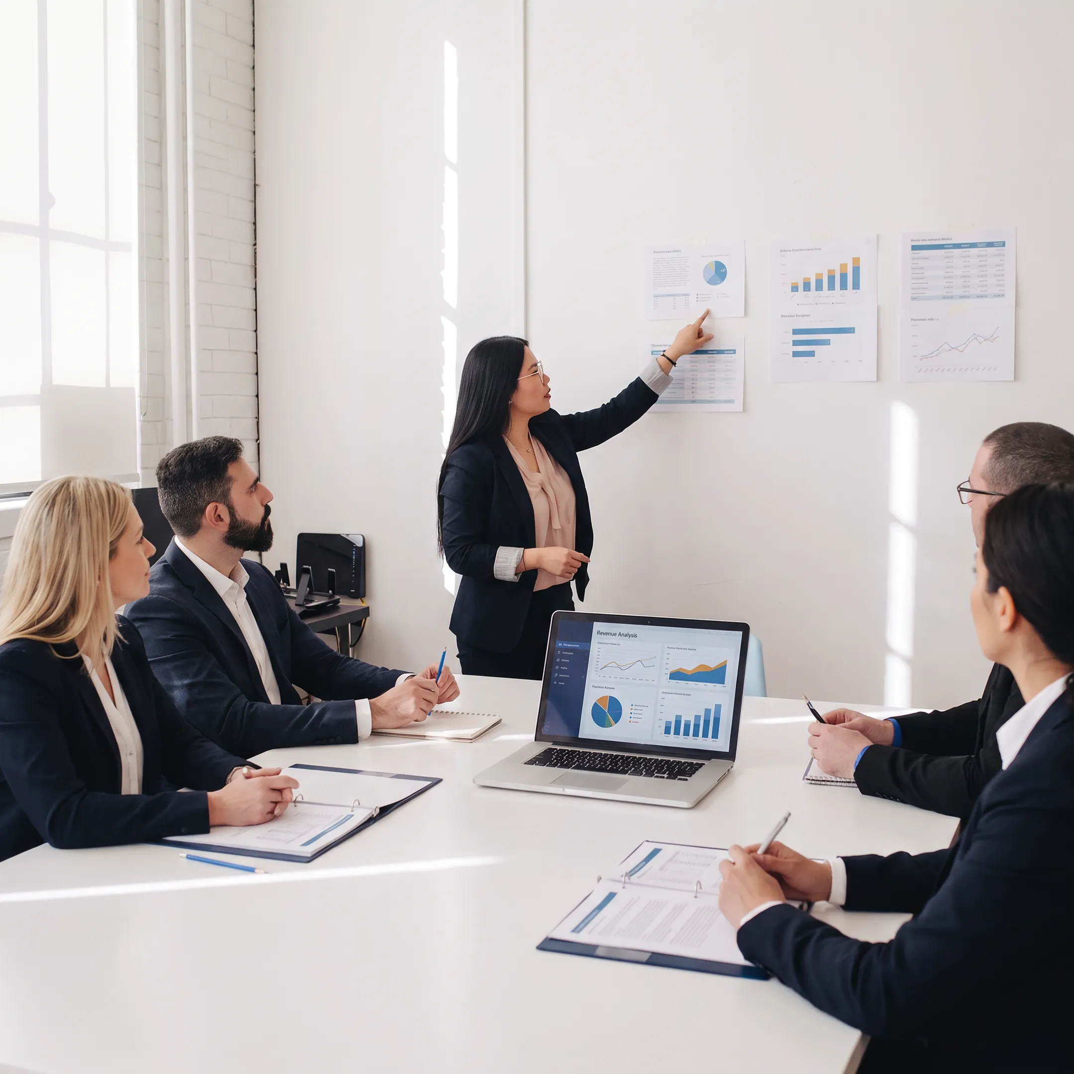 Consultant presenting a medical billing improvement plan to healthcare professionals