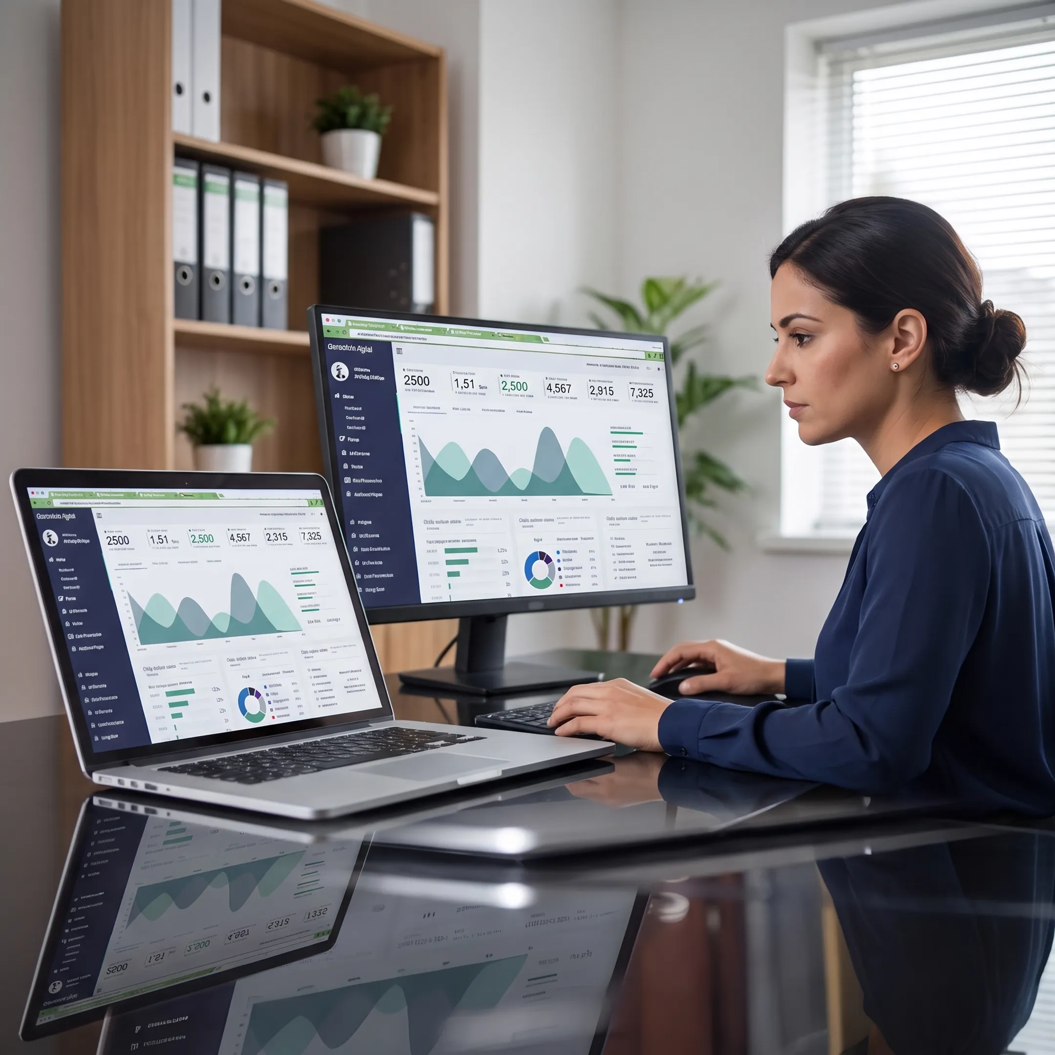 Billing team analyzing a healthcare revenue report