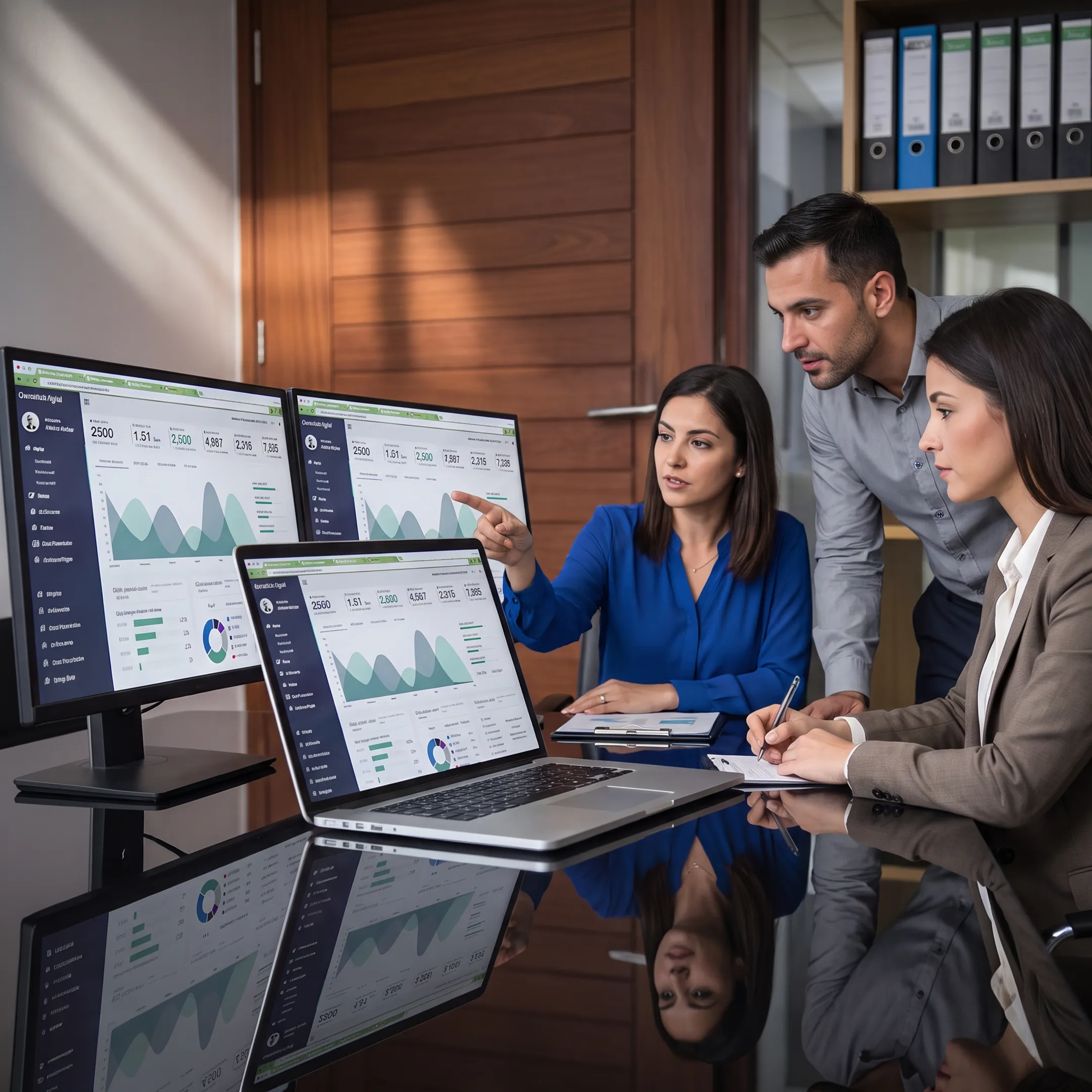 Billing team analyzing a healthcare practice revenue cycle