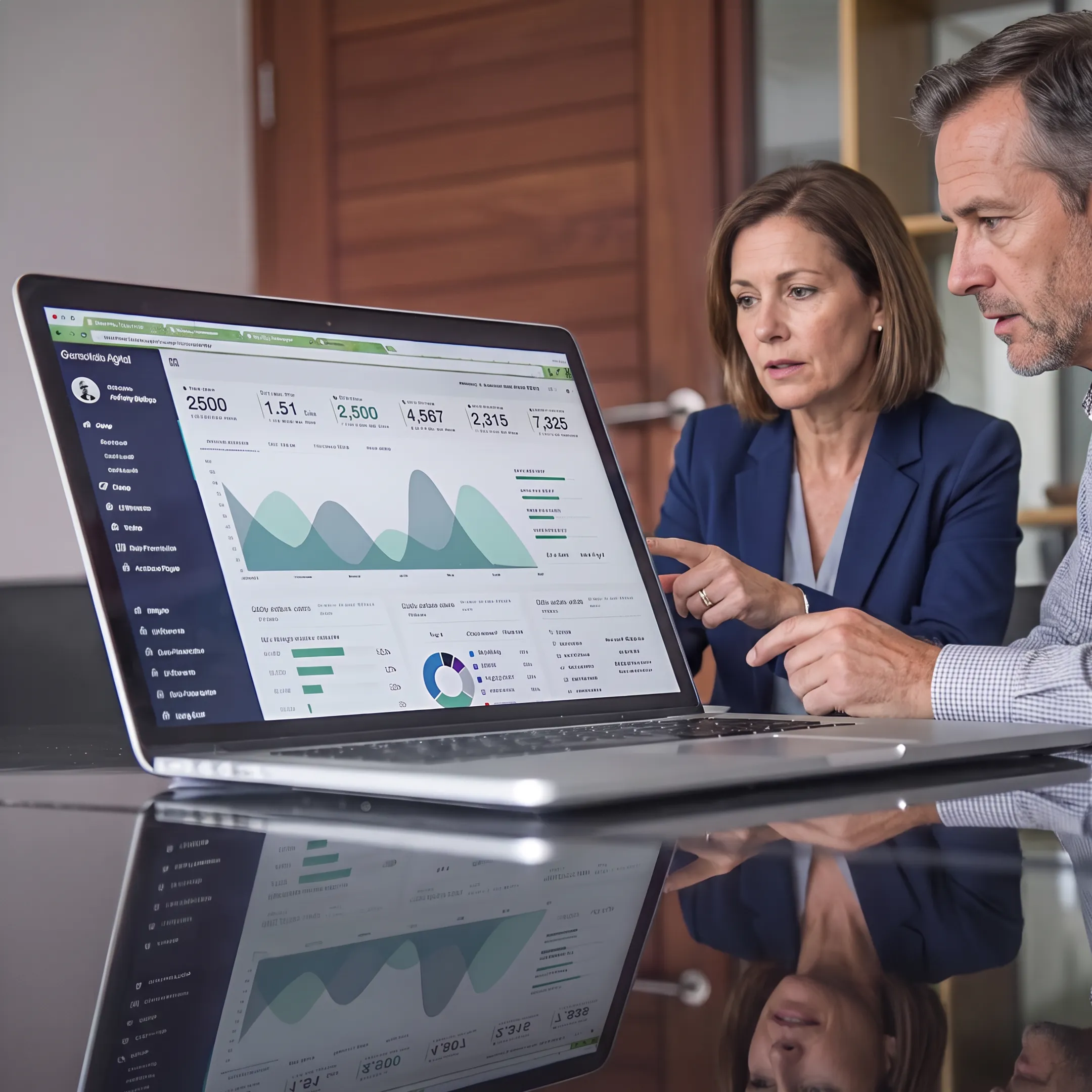 Billing team analyzing claims and revenue cycle data for a healthcare practice
