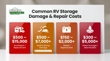 RV storage damage repair costs comparison chart by damage type