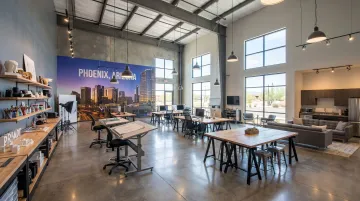 Personal Warehouse customizable studio unit configured as creative office workspace