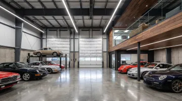 Personal Warehouse collector unit interior showing mezzanine lift and climate control features