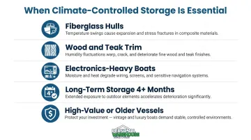 Five boat types that benefit most from climate-controlled storage infographic