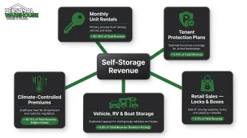 Five self-storage revenue streams from unit rentals to vehicle storage premiums