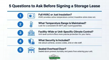Five essential questions checklist for evaluating climate-controlled car storage facilities