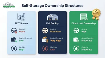 Self-storage investment structure comparison REIT versus full facility versus direct unit ownership