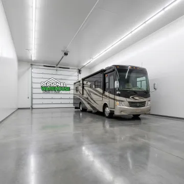 Enclosed RV storage space with secure access