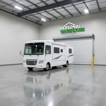 Secure indoor RV storage unit