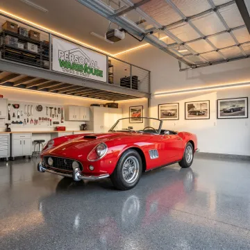 Collector vehicle inside a customized private storage unit