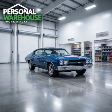 Collector car stored inside climate controlled warehouse