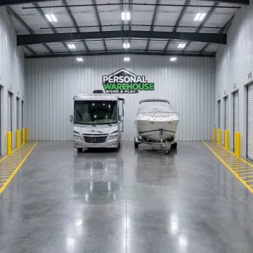 Secure indoor storage for RV and boat
