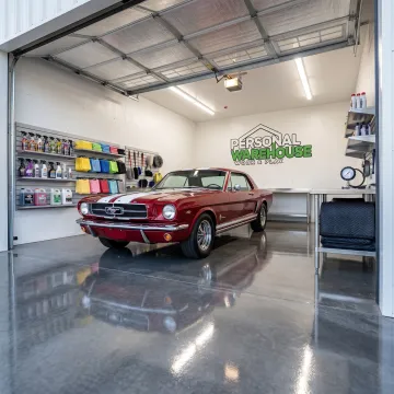 Interior of a premium classic car storage unit