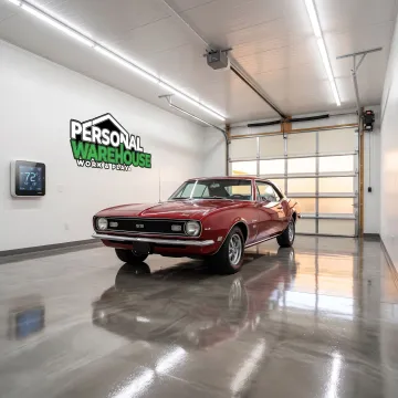 Interior of a premium classic car storage unit
