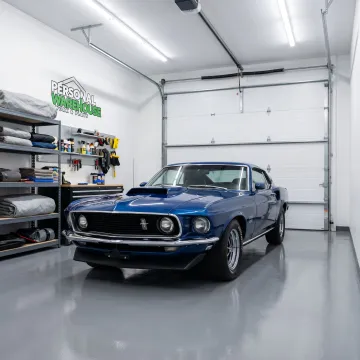 Collector car stored in premium indoor climate controlled unit