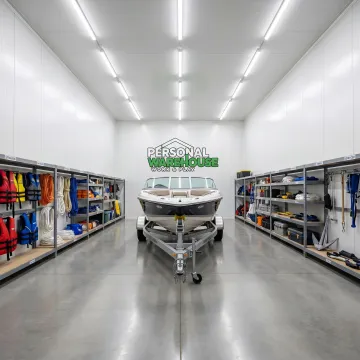 Interior of premium boat storage unit