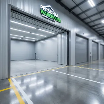Secure indoor RV storage space
