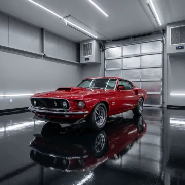 Premium indoor car storage interior