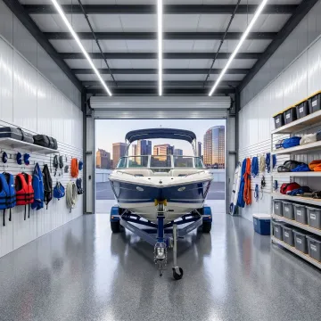 Interior boat and RV storage unit