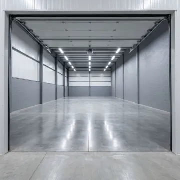 Interior of secure RV and boat storage unit