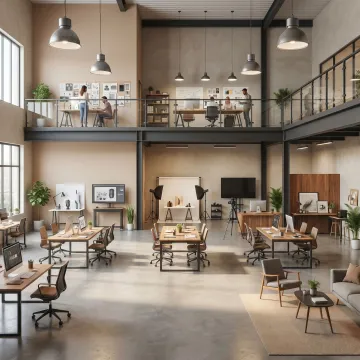 Custom creative workspace interior
